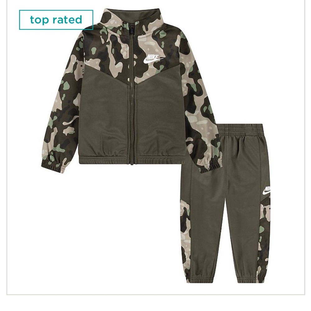 Boys Nike Green Jogger set with Camo Accents